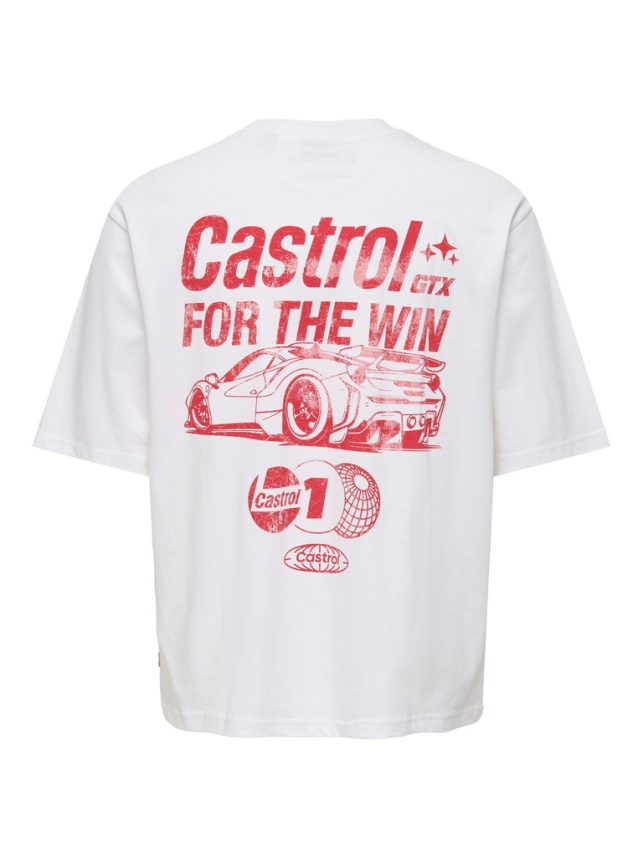 Muška bela majica Castrol, fotografija 2