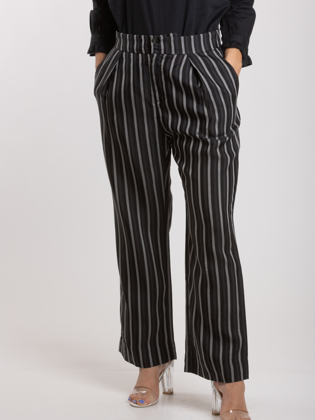Ženske pantalone Striped Tencel